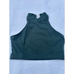 Natalie Dancewear Green high neck stripy back dance top ballet jazz 90s vintage